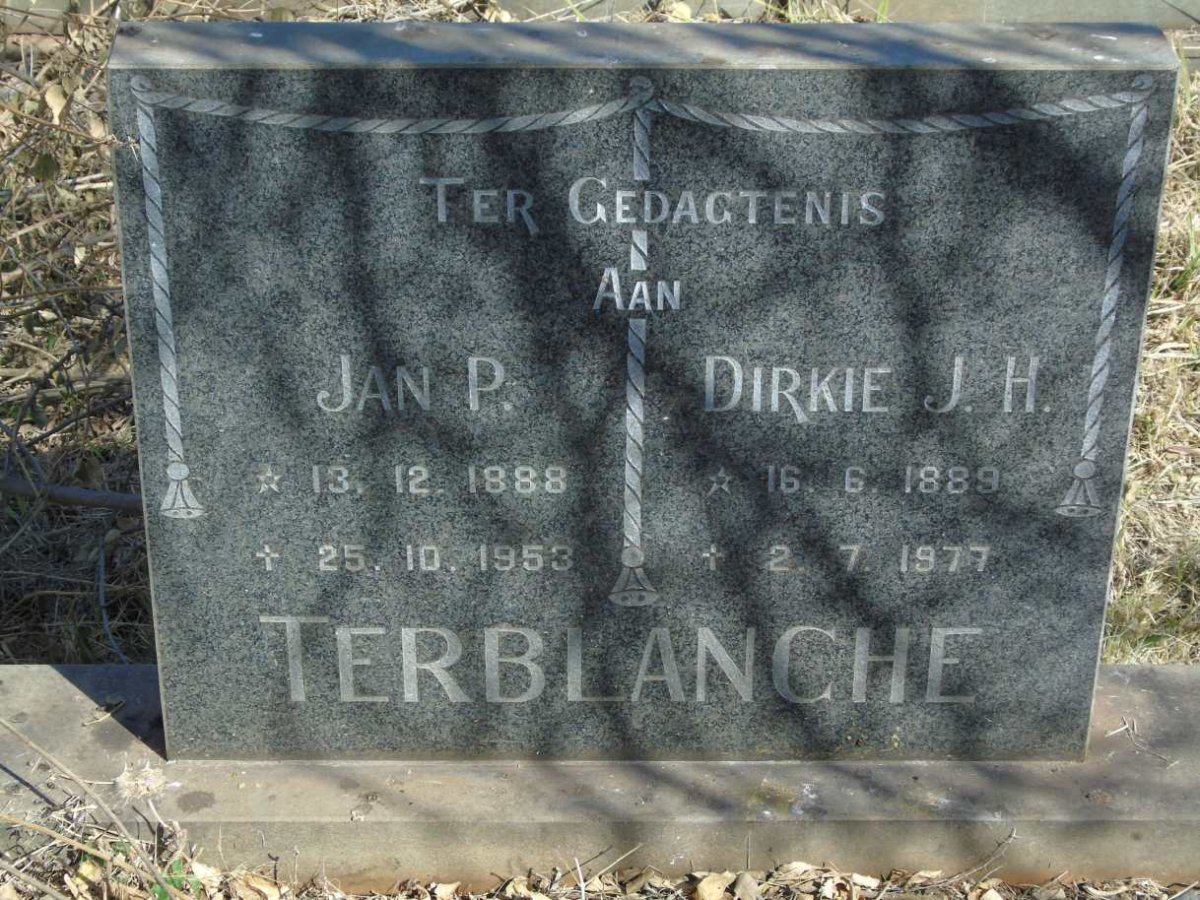TERBLANCHE Jan P. 1888-1953 & Dirkie J.H. 1889-1977