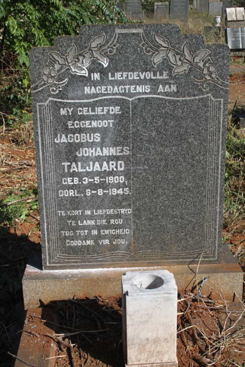 TALJAARD Jacobus Johannes 1900-1945