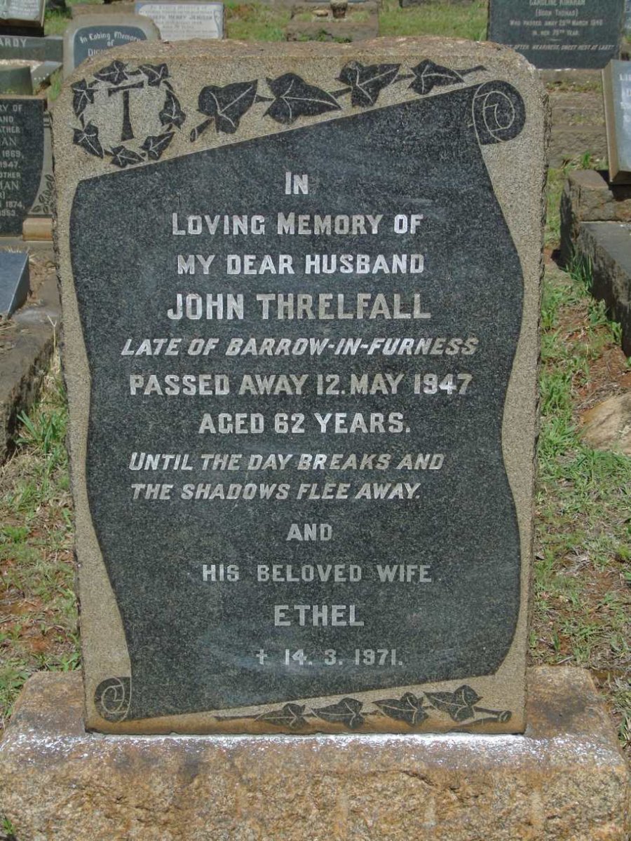 THRELFALL John -1947 & Ethel -1971
