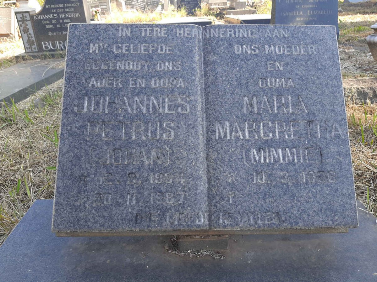 TONDER Johannes Petrus, van 1934-1987 &amp; Maria Margretha 1936-