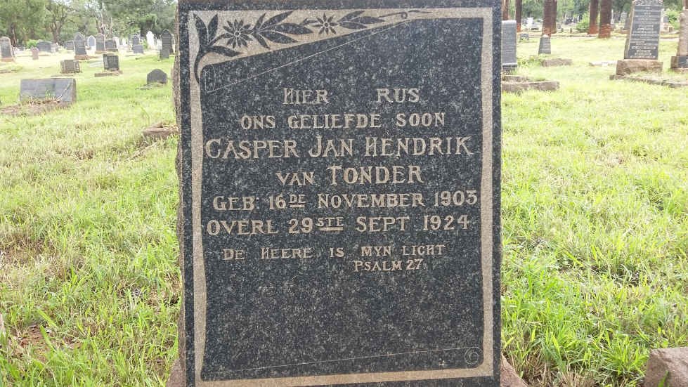 TONDER Casper Jan Hendrik, van 1903-1924