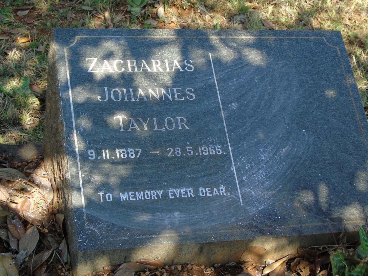 TAYLOR Zacharias Johannes 1887-1965