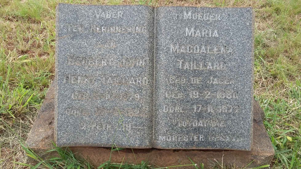 TAILLARD Herbert John Henry 18?9-1925 &amp; Maria Magdalena DE JAGER 1880-1972