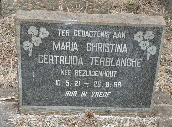 TERBLANCHE Maria Christina Gertruida BEZUIDENHOUT 1921-1956