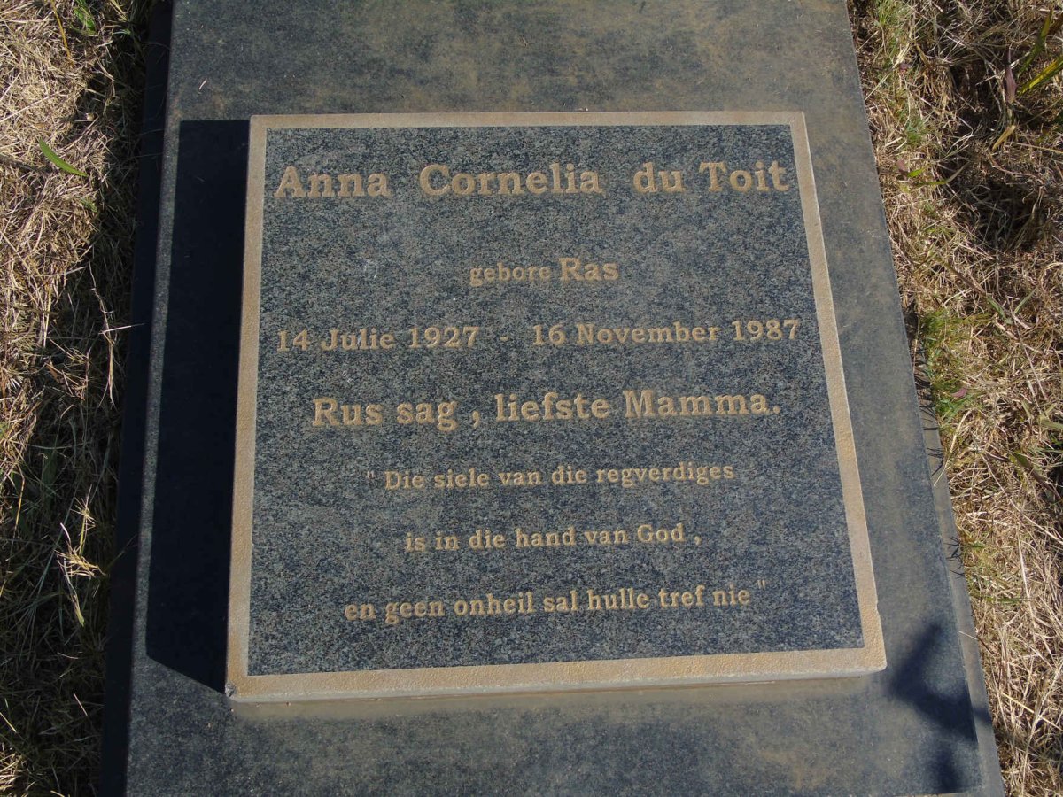 TOIT Anna Cornelia, du nee RAS 1927-1987