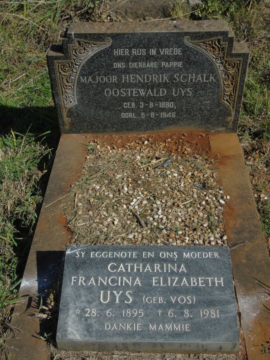 UYS Hendrik Schalk Oostewald 1880-1946 & Catharina Francina Elizabeth VOS 1895-1981