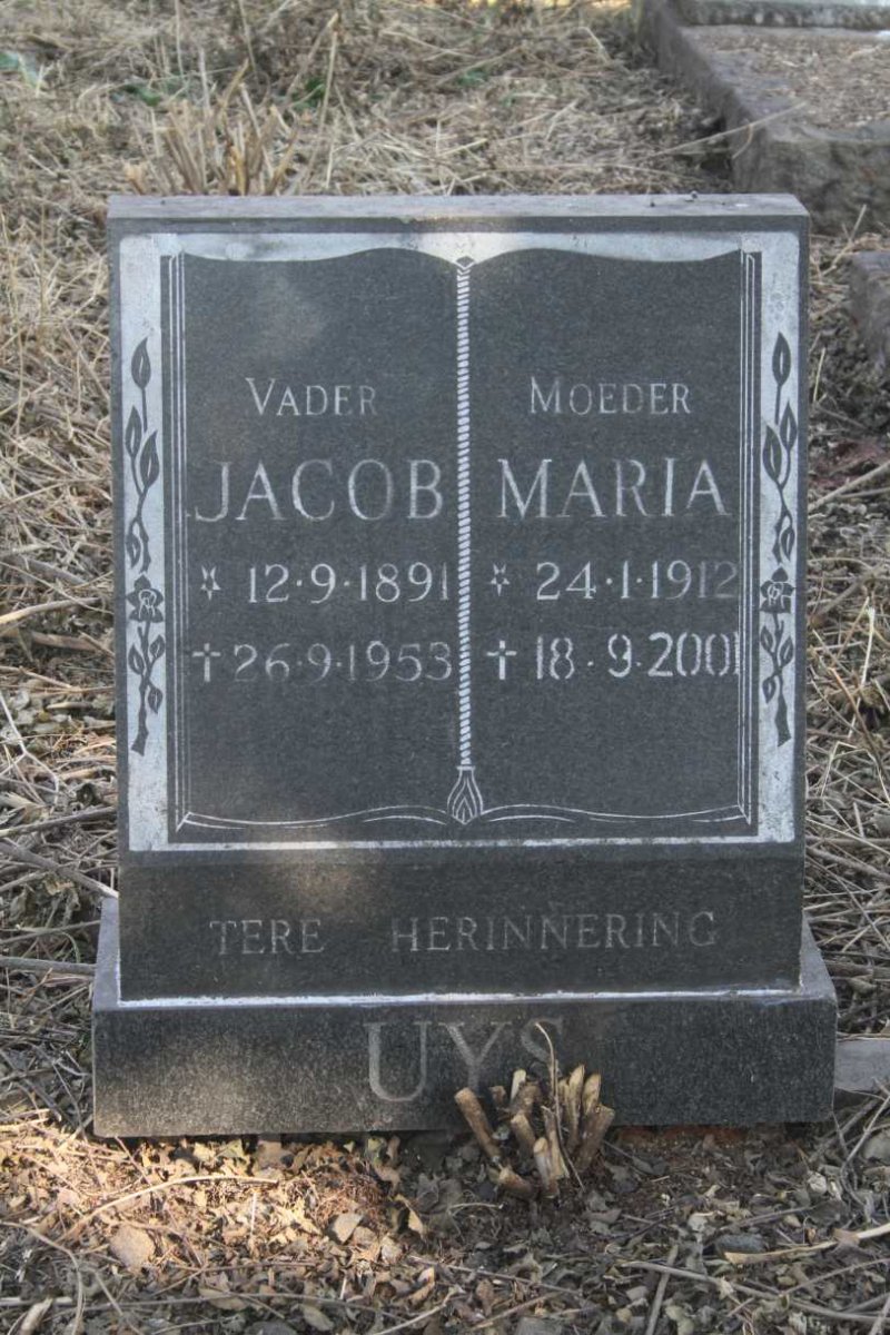 UYS Jacob 1891-1953 & Maria 1912-2001