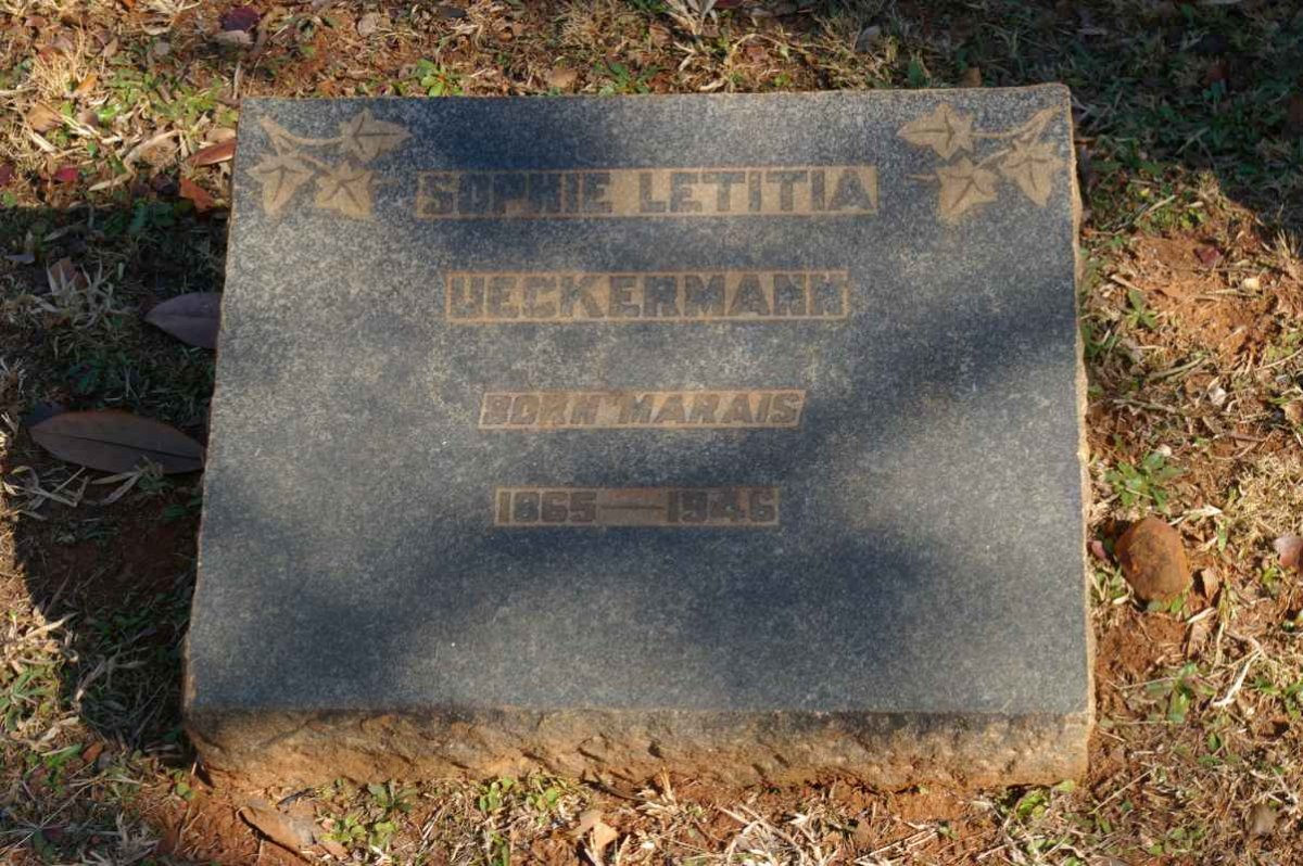 UECKERMANN Sophie Letitia nee MARAIS 1865-1946