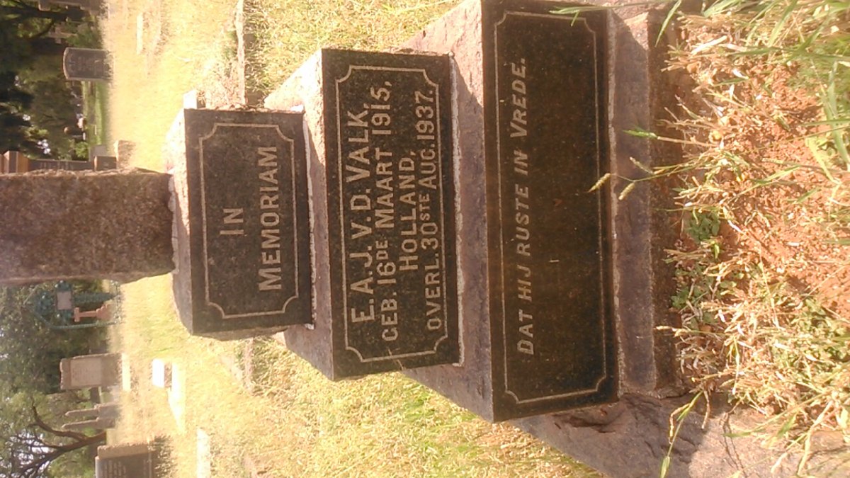 VALK E.A.J., v.d. 1915-1937