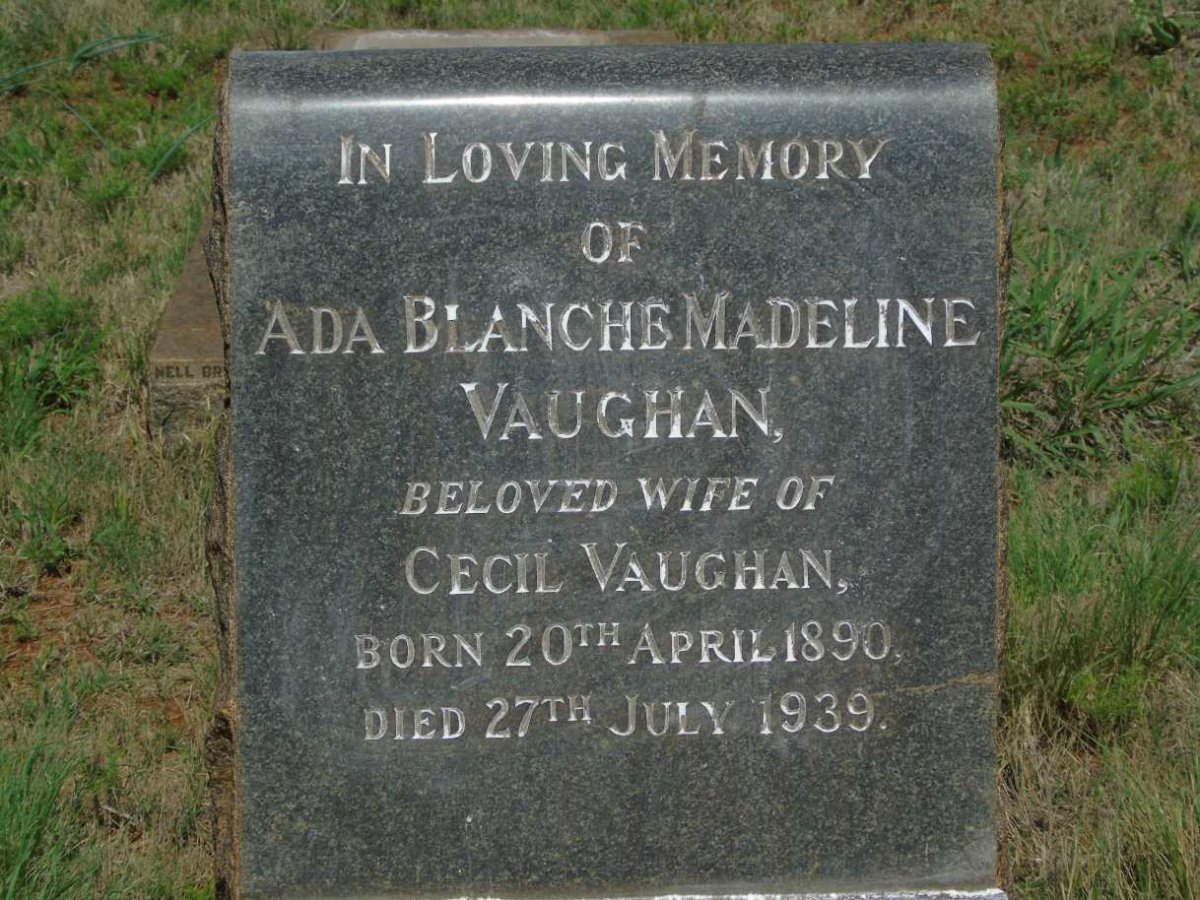 VAUGHAN Ada Blanche Madeline 1890-1939