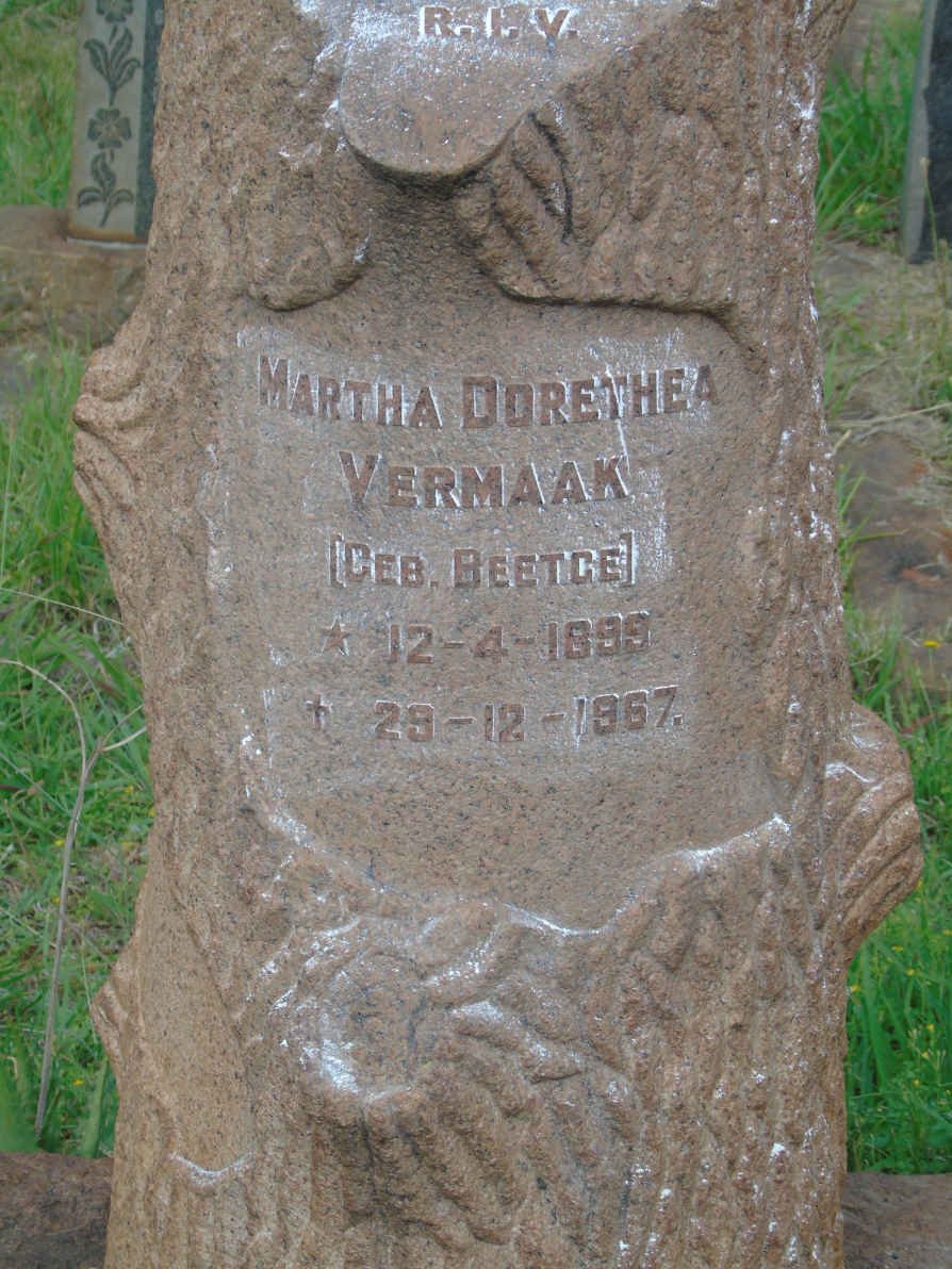 VERMAAK Martha Dorethea nee BEETGE 1899-1967