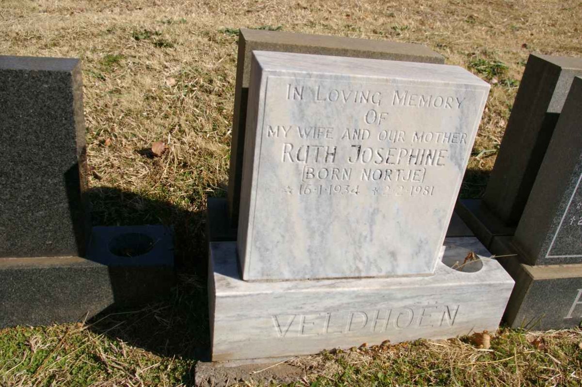 VELDHOEN Ruth Josephine nee NORTJE 1934-1981