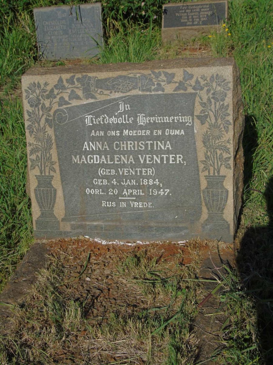 VENTER Anna Christina Magdalena nee VENTER 1884-1947