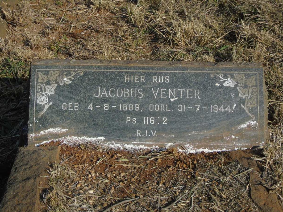 VENTER Jacobus 1889-1944