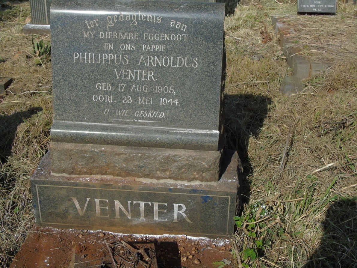 VENTER Philippus Arnoldus 1905-1944