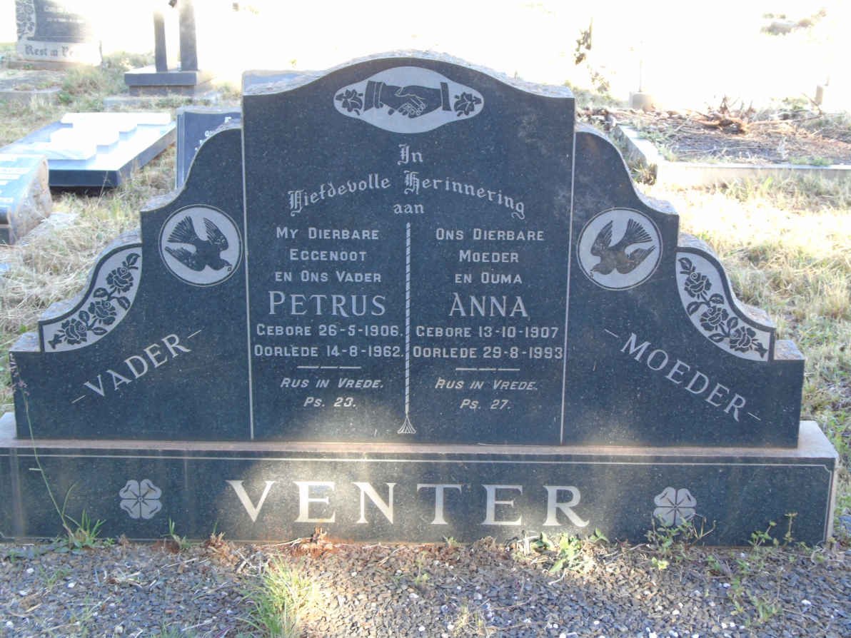 VENTER Petrus 1906-1962 &amp; Anna 1907-1993
