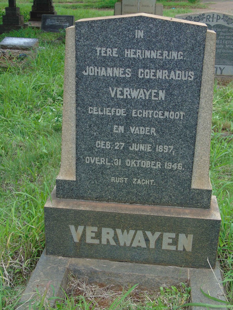 VERWAYEN Johannes Coenradus 1897-1946