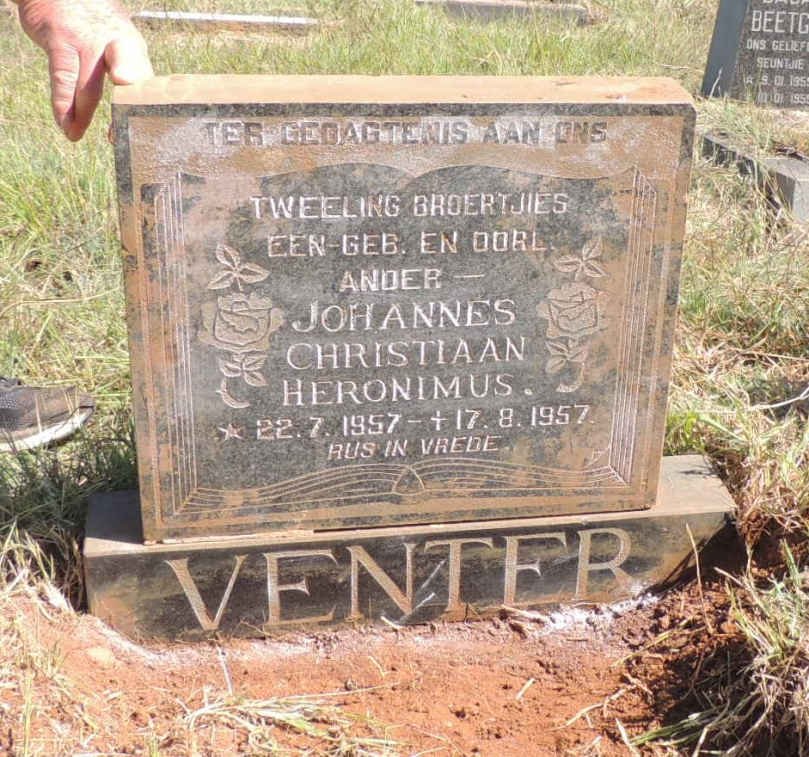 VENTER Johannes Christiaan Heronimus 1957-1957 :: VENTER 1957-1957