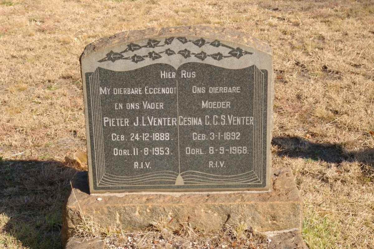 VENTER Pieter J.L. 1888-1953 &amp; Gesina C.C.S. 1892-1968