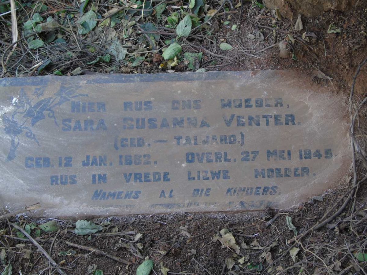 VENTER Sara Susanna nee TALJARD 1862-1945