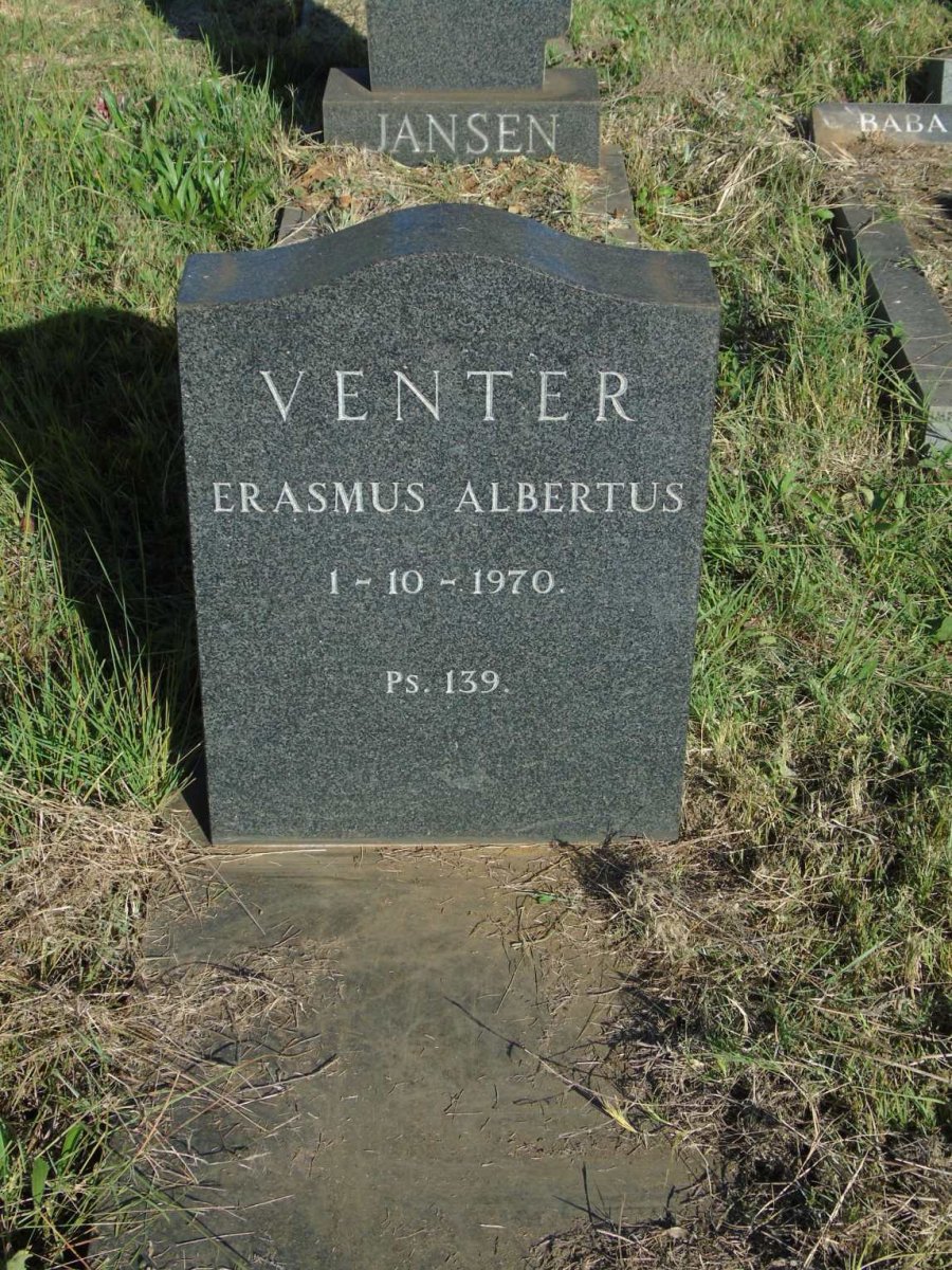 VENTER Erasmus Albertus 1970-1970