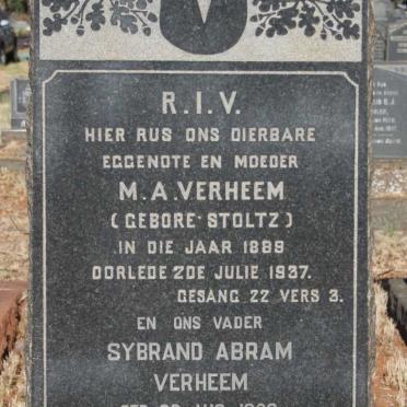 VERHEEM Sybrand Abram 1869-1955 & M.A. STOLTZ 1889-1937
