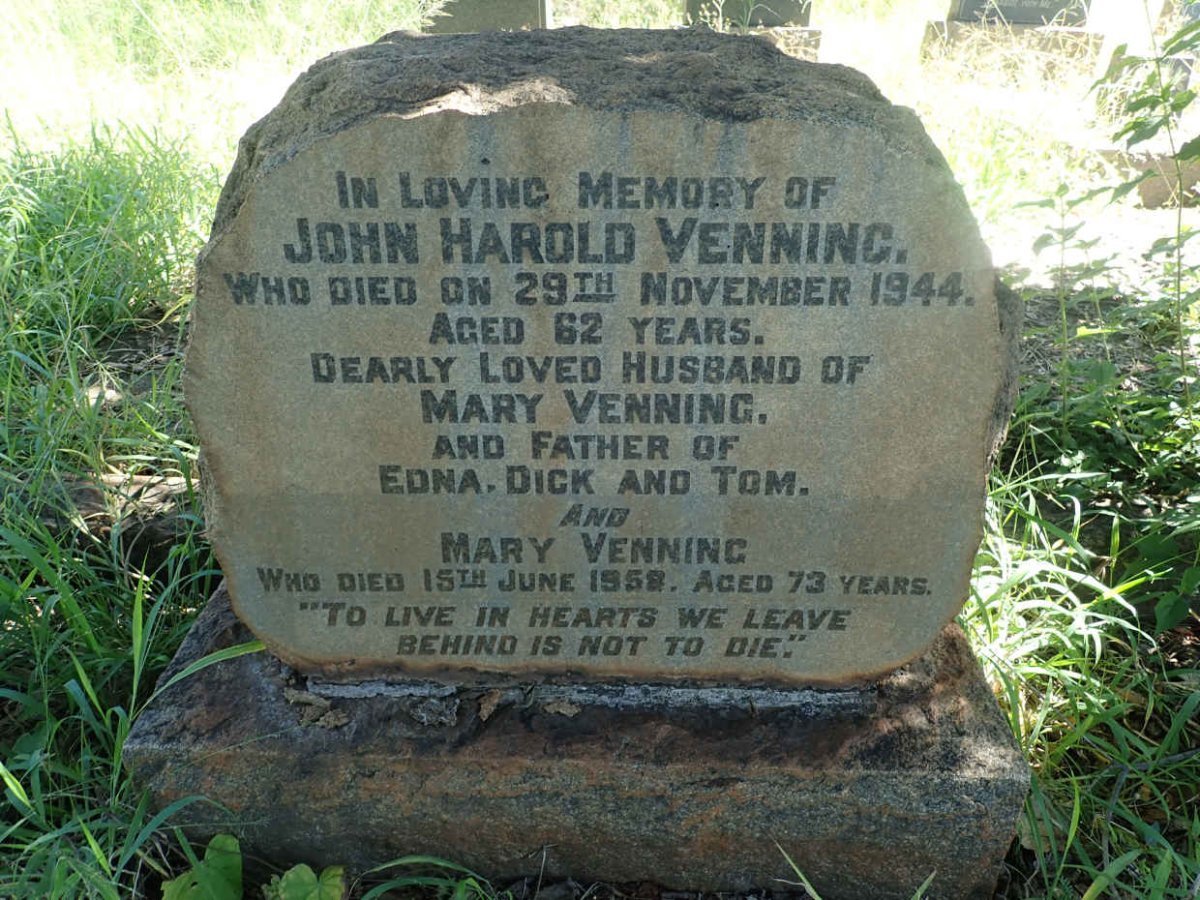 VENNING John Harold -1944 &amp; Mary -1958