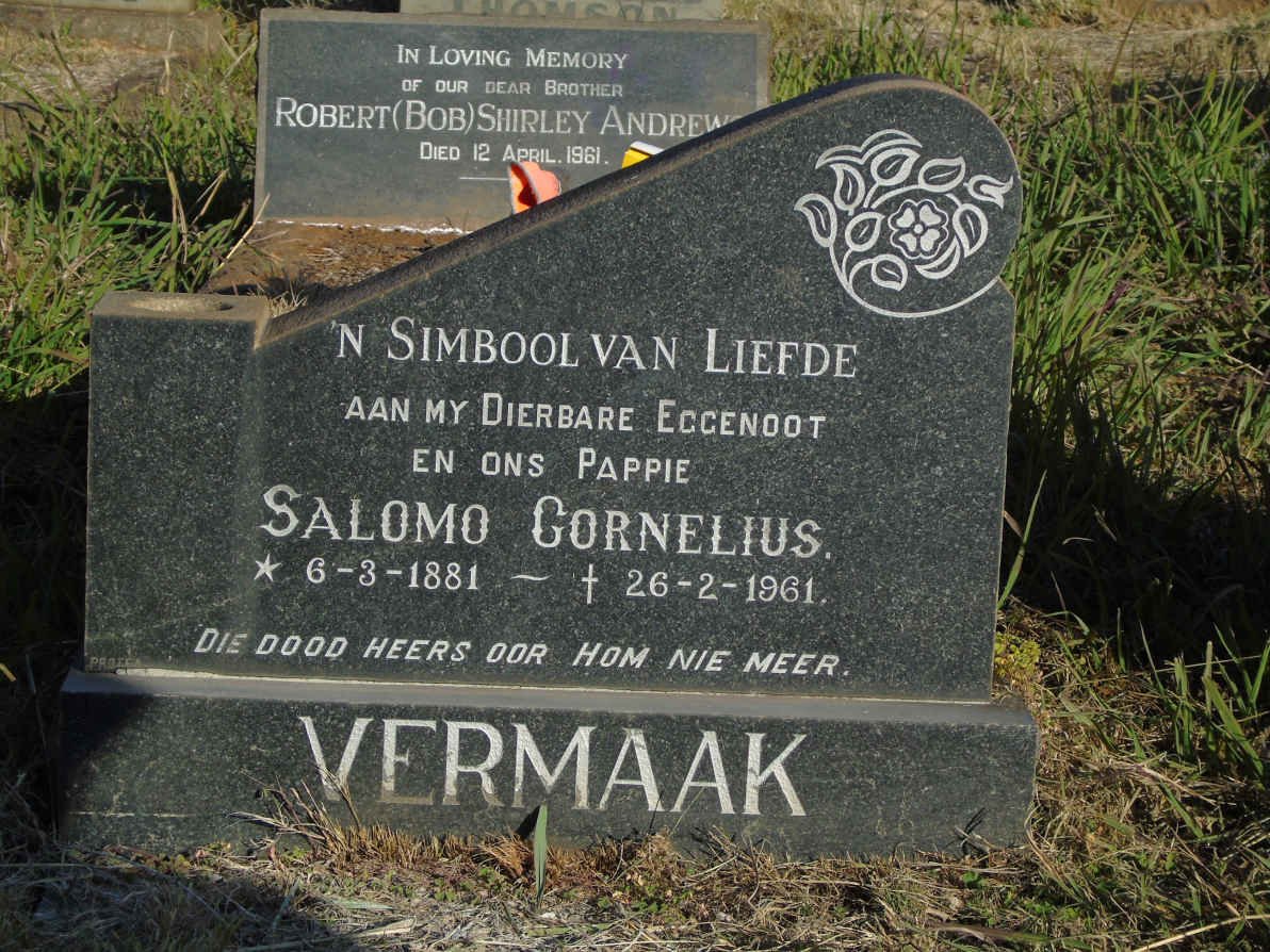 VERMAAK Salomo Cornelius 1881-1961