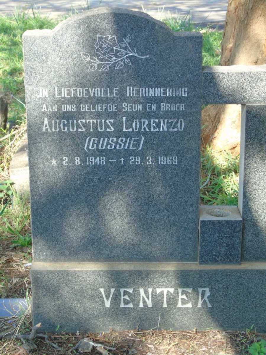 VENTER Augustus Lorenzo 1948-1969