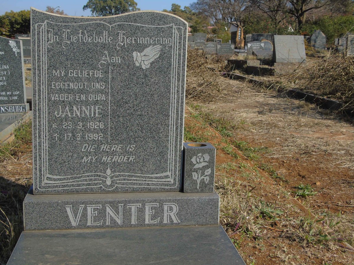 VENTER Jannie 1928-1992