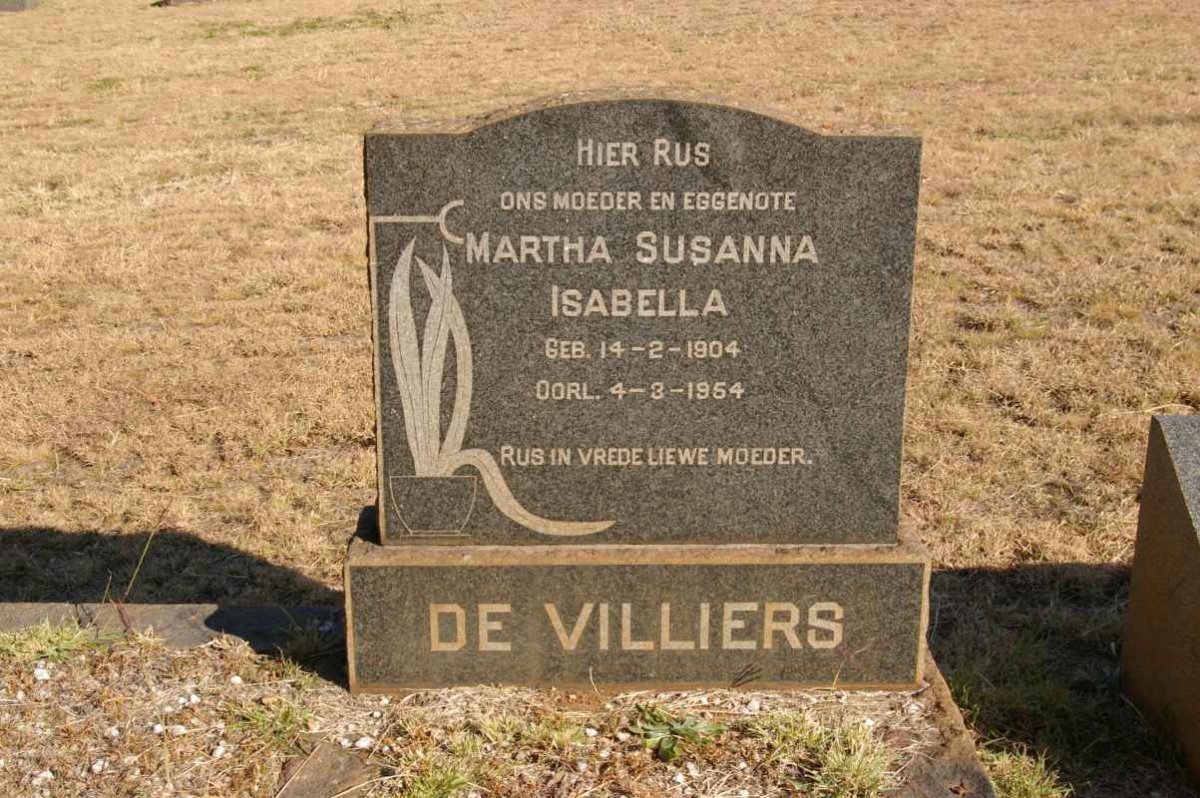 VILLIERS Martha Susanna Isabella, de 1904-1954 