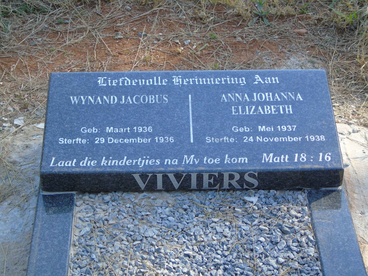 VIVIERS Wynand Jacobus 1936-1936 :: VIVIERS Anna Johanna 1937-1938