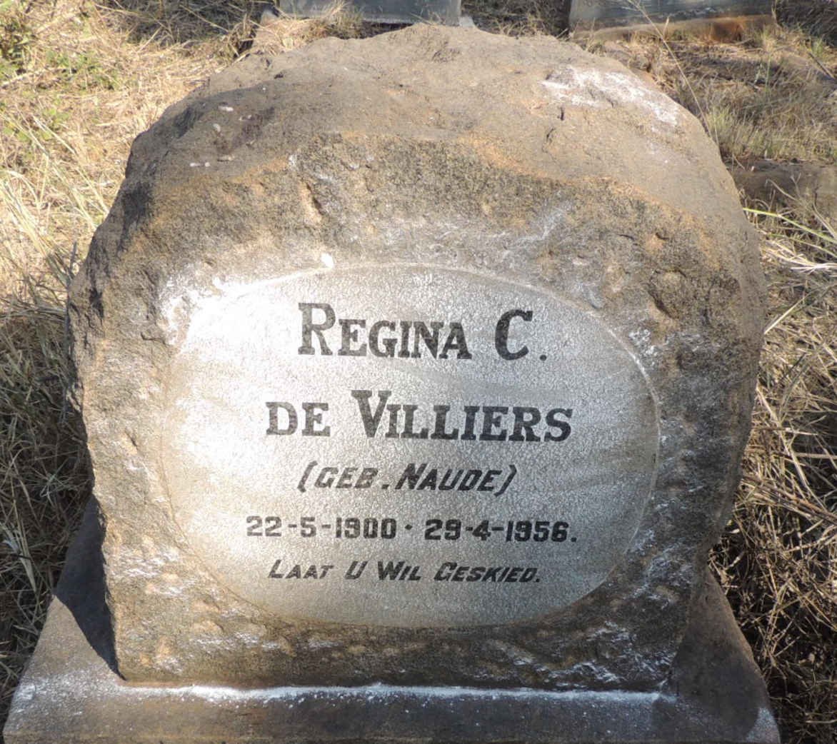 VILLIERS Regina C., de nee NAUDE 1900-1956