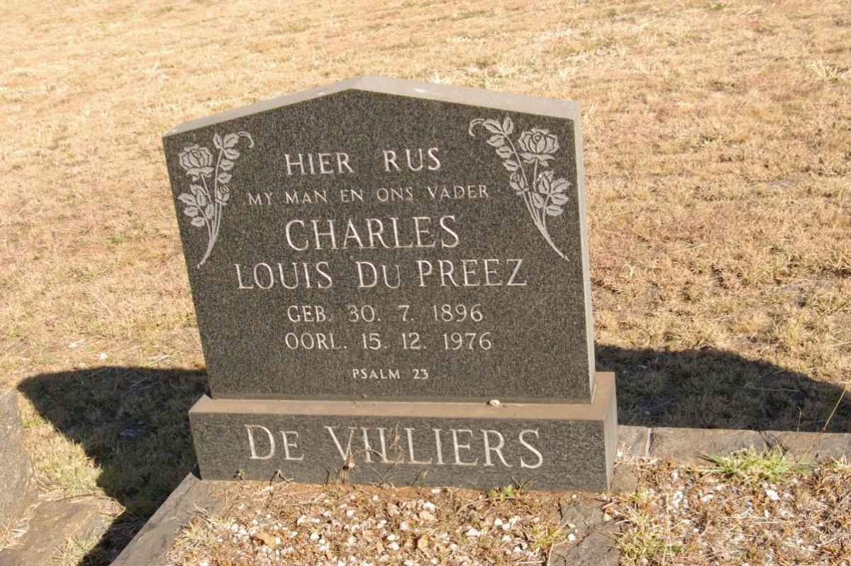 VILLIERS Charles Louis Du Preez, de 1896-1976 