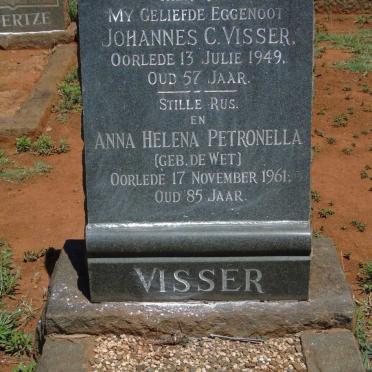 VISSER Johannes C. -1949 & Anna Helena Petronella DE WET -1961