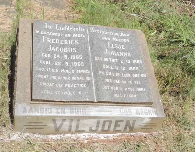 VILJOEN Frederick Jacobus 1885-1963 & Elsje Johanna 1888-1965