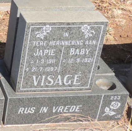 VISAGE Japie 1911-1997 & Baby 1921- 