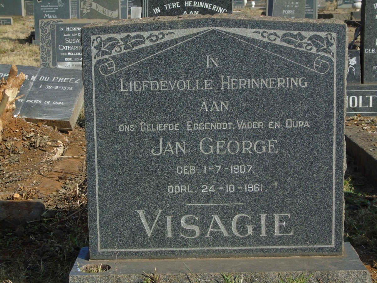 VISAGIE Jan George 1907-1961