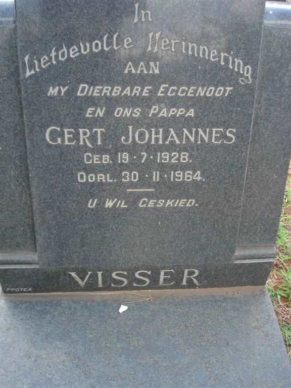 VISSER Gert Johannes 1928-1964