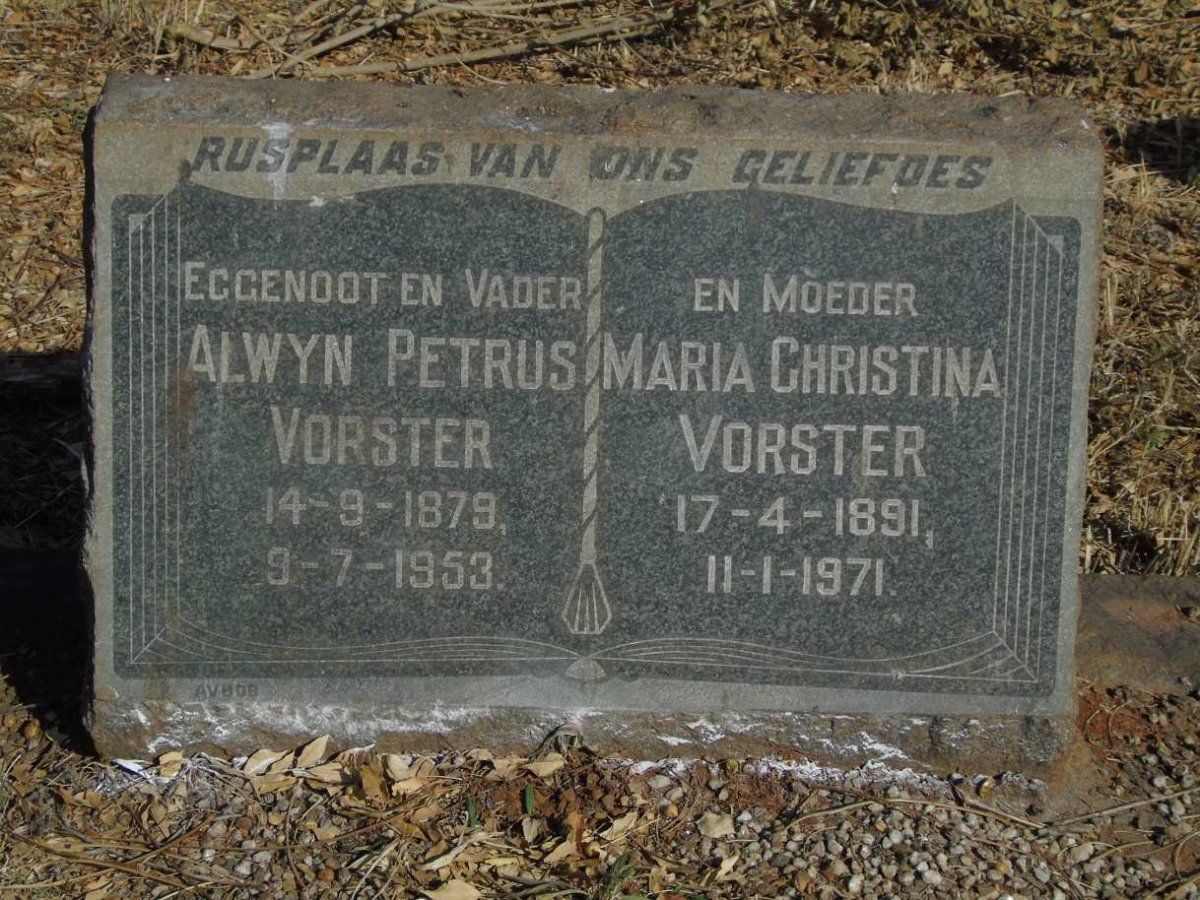 VORSTER Alwyn Petrus 1879-1953 & Maria Christina 1891-1971