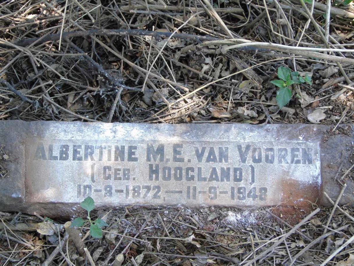 VOOREN Albertine M.E., van nee HOOGLAND 1872-1948