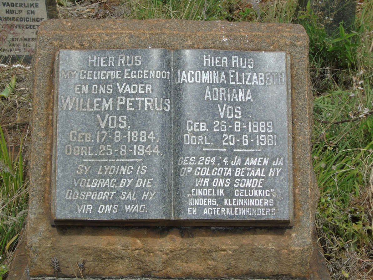 VOS Willem Petrus 1884-1944 & Jacomina Elizabeth Adriana 1889-1981
