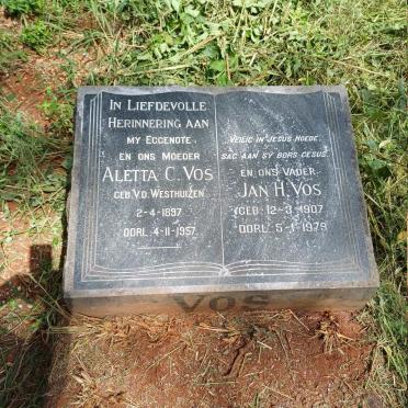 VOS Jan H. 1907-1979 & Aletta C. V.D.WESTHUIZEN 1897-1957