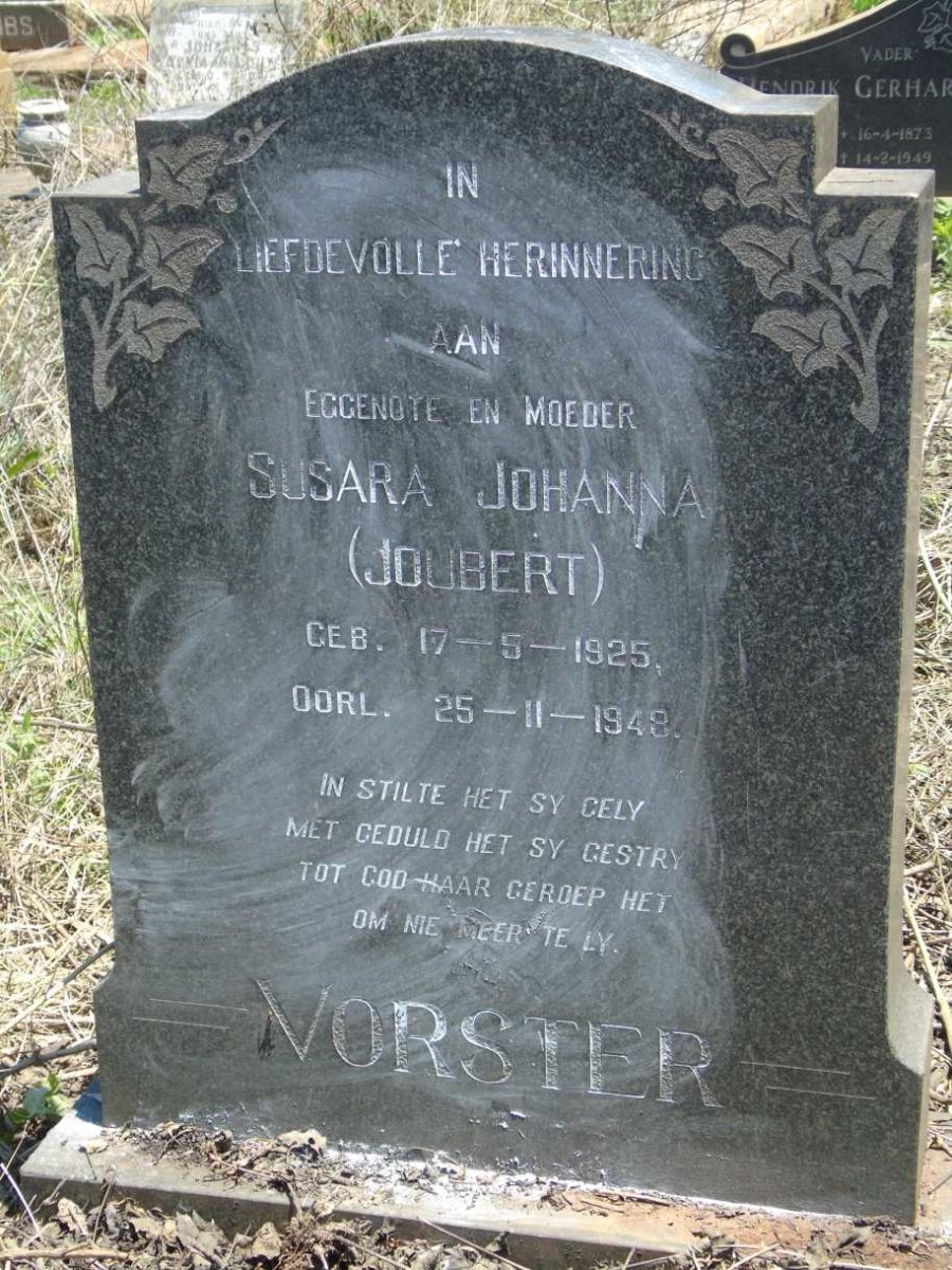 VORSTER Susara Johanna nee JOUBERT 1925-1948