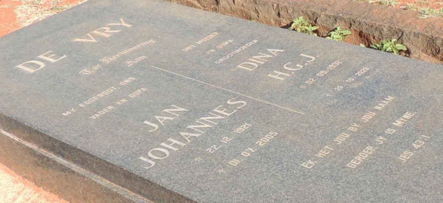 VRY Jan Johannes, de 1921-2005 &amp; Dina H.G.J. 1932-2023