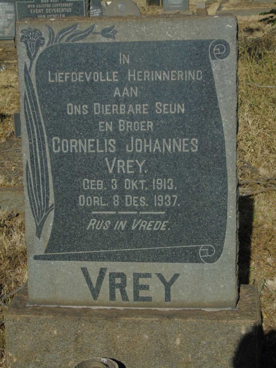 VREY Cornelis Johannes 1913-1937