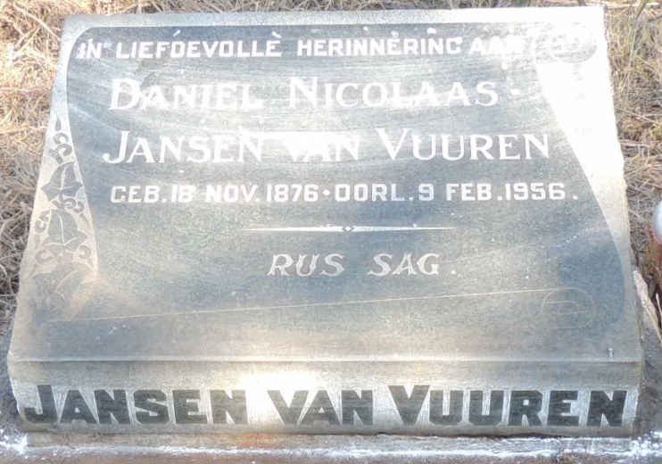 VUUREN Daniel Nicolaas, Jansen van 1876-1956