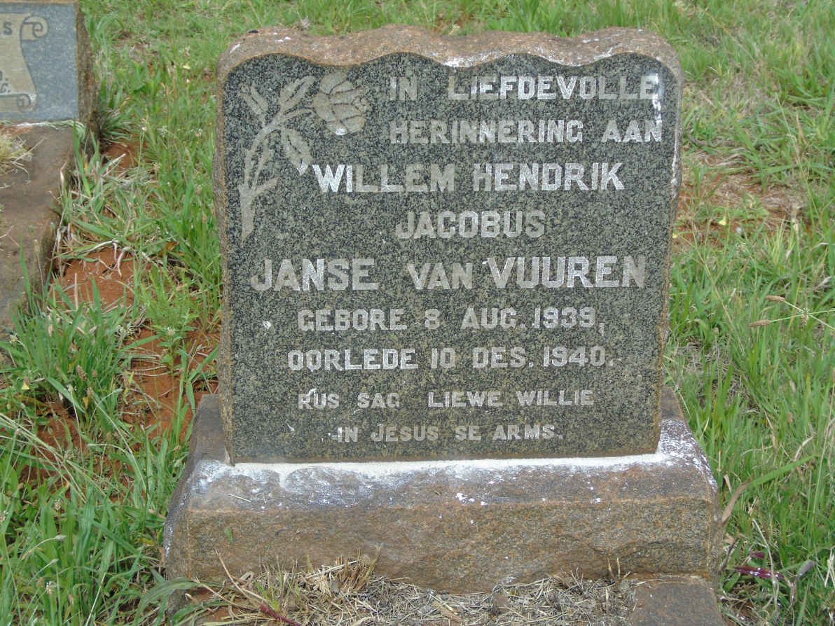 VUUREN Willem Hendrik Jacobus, Janse van 1939-1940