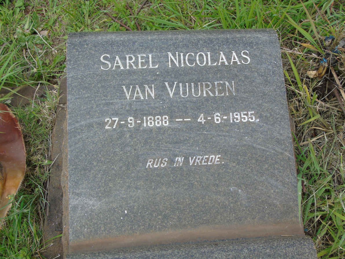 VUUREN Sarel Nicolaas, van 1888-1955
