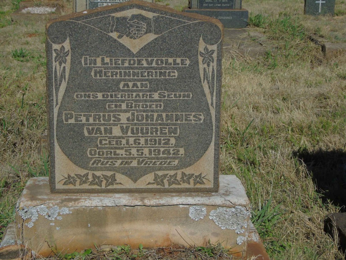 VUUREN Petrus Johannes, van 1912-1942